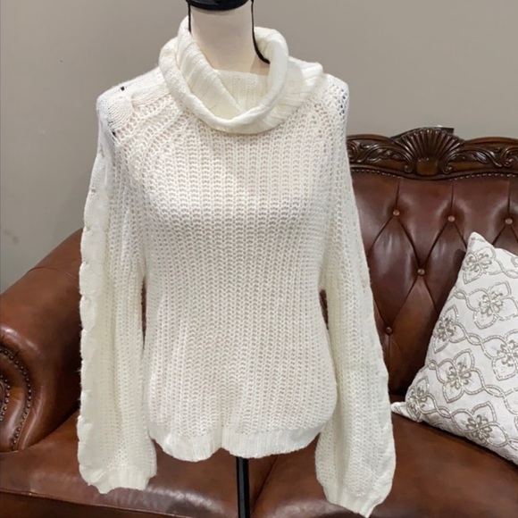 Planet Gold women beige knitted printed t shirt sweater new - Picture 3 of 3